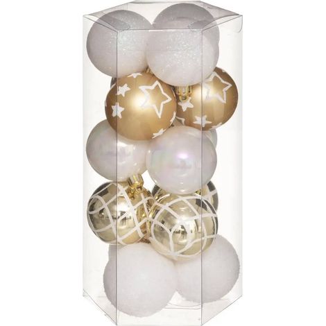 Weihnachtskugeln aus Kunststoff, Ø 5 cm, 15er-Set