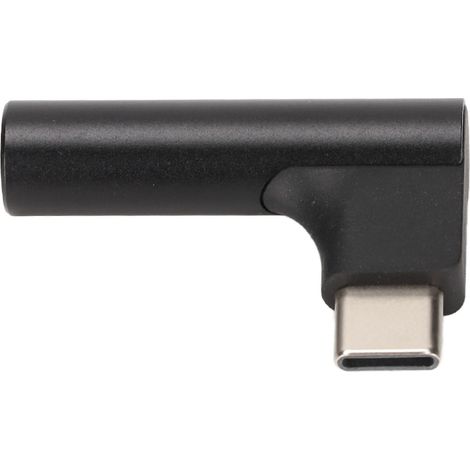 Adaptateur casque USB-C vers prise jack 3,5 mm noir avec puce DAC HiFi intégrée, prenant en charge le 32 bits 384 kHz. (1/5)