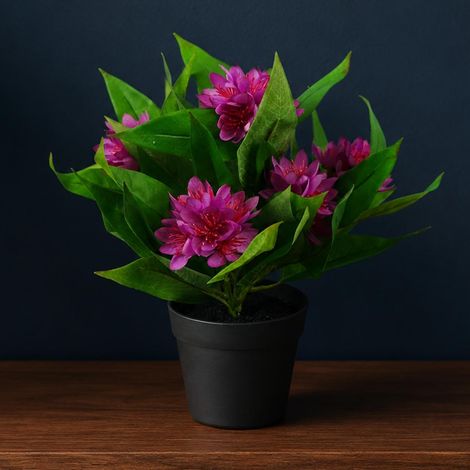 18cm Artificial Freesia Plant Dark Pink Flowering Premium (1/5)
