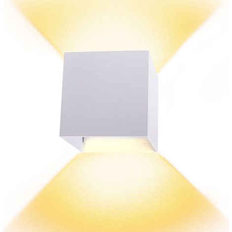Applique Murale Intérieur LED 12W Blanc Chaud Lampe Mural Angle de Faisceau Réglable pour Chambre Salon Cuisine Blanc (1/4)