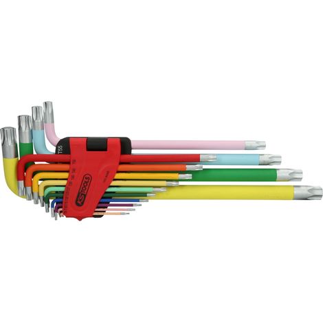 KS Tools TX-Winkelstiftschlüssel-Satz, extra lang, 14-tlg