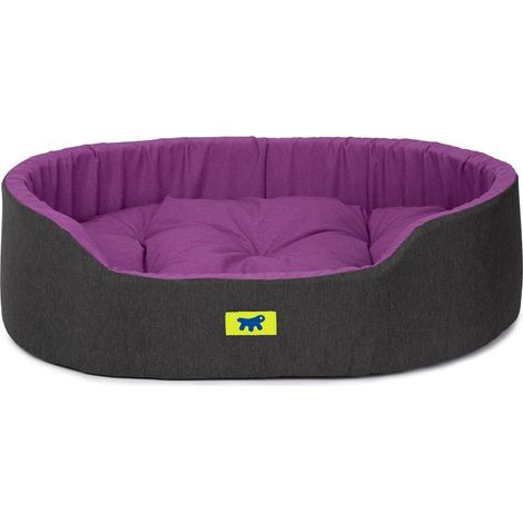 Ferplast DANDY COLOURS Ferplast Cuccia Cane e Gatto da Interno, in Cotone con Cuscino Removibile DANDY. Variante 80 - Misure: 80 x 55 x h 20 cm - Viola