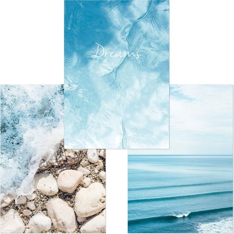 Set de 3 Posters - Dreams - Mer Paysage Nature Posters pour Le Salon, la Chambre, la Cuisine ou Le Bureau sans Cadre Dreams, DIN A3 29,7 x 42,0 cm (1/5)