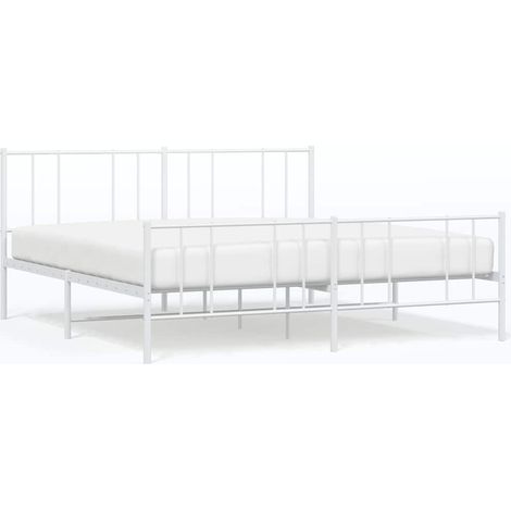 Maison Exclusive - Cadre de lit métal sans matelas et pied de lit blanc 183x213 cm