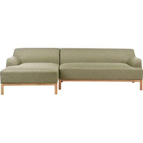 Corner Sofa 3 Seater SOSJO Fabric Olive Green Right Hand