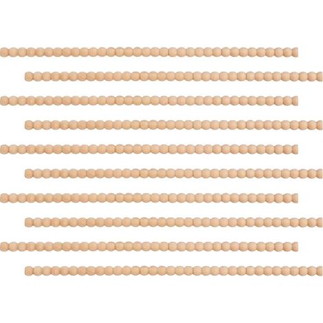 Moulure Décorative en Bois Bande de Perles Demi-Rondes en Bois 40 cm,Lot De 10 Demi Perles Non Traitées Pour Meuble Fenêtre Porte Étagère Décoration Murale