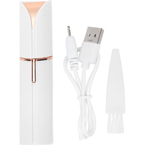 Mini-Gesichtsrasierer in Lippenstiftform – Leichter elektrischer Haarentferner für Frauen, USB-aufladbar, Weiß (1/5)
