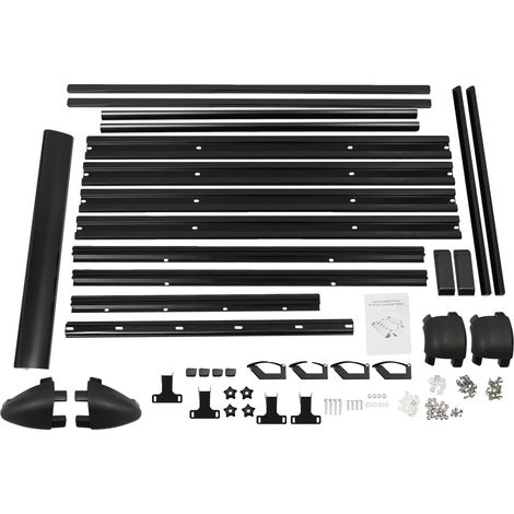 Cesta portaequipajes de techo, ancho ajustable, carga máxima 150 kg, color negro. (1/2)