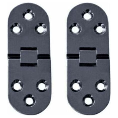 Lot de 10 charnières de table pliantes, charnières de porte d'armoire pliantes plates, charnières de porte d'armoire en alliage de zinc, charnières de porte de meuble avec bords arrondis et vis, pour (1/4)