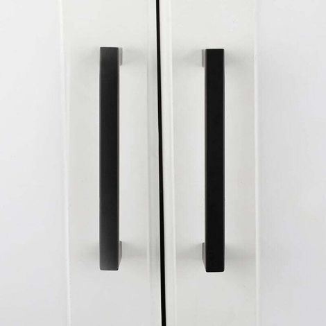 Lot de 1 Poignées de Porte Cuisine Noires Poignées de Meuble Cuisine Noires Poignées Placard Noires avec Finition Mate en Acier Inoxydable Entraxe (1/4)
