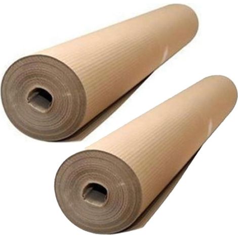 Lot de 2 rouleaux de carton ondulé 1m x 45m – Protection sols rénovation – Carton double couche absorbant chocs – Fabriqué en Italie