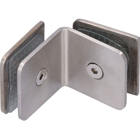 Pince à verre à angle droit en acier inoxydable 304, accessoire de fixation pour porte de douche (1/5)