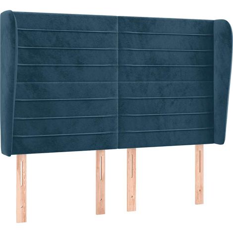Maison Exclusive - Cabecero con orejas de terciopelo azul oscuro (1/5)