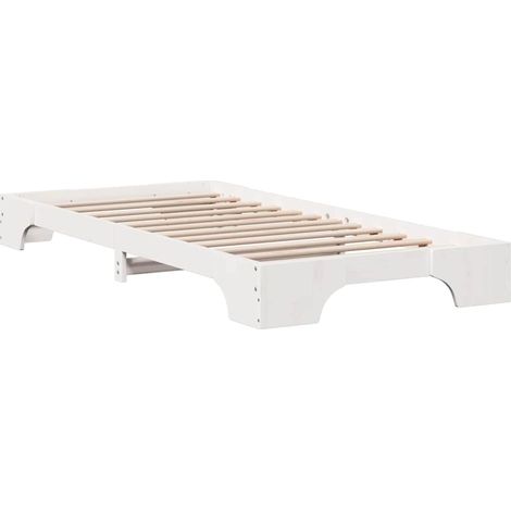 Lit simple,Lit adulte,Cadre de lit Blanc 90 x 200 cm Bois massif en pin CFW5756405 (1/5)