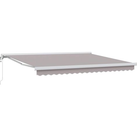 Store banne-Auvent Rétractable Gris clair 400x300 cm Tissu et Métal (1/5)