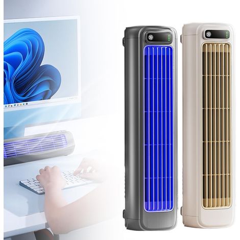 (Beige + Bleu) 2026 Nouveau climatiseur portable Cooling Ace, ventilateur de refroidissement à 3 vitesses et écran tactile LED avec chargement USB (1/5)