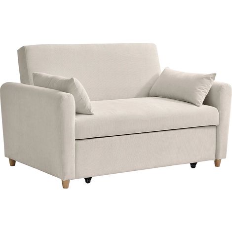 Divano letto 2 posti in Velluto a coste Beige - AYLA (1/5)