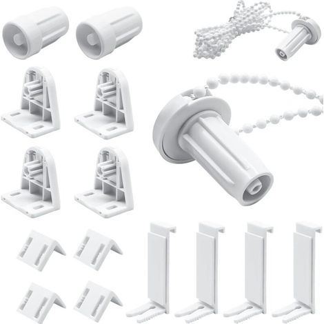 [NEVER USED] Sets 17 mm roller blind repair kit made of plastic, no drilling required, white