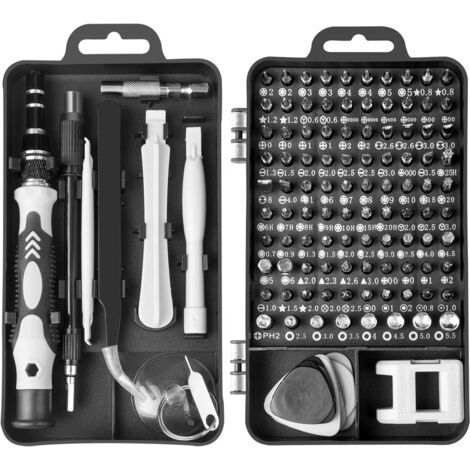 Sollbry Ensemble de tournevis 115 en 1 - Kit d'outils de réparation pour ordinateur portable, PC, montre, lunettes et autres appareils électroniques, mini tournevis avec étui