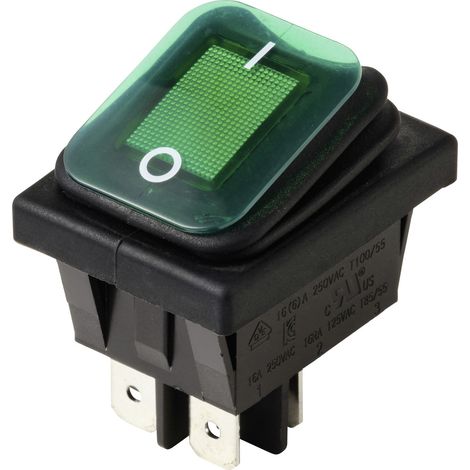 TRU COMPONENTS TC-13599532 Wippschalter 250 V/AC 16 A 2 x Aus/Ein IP65 (Front) rastend 1 St. (1/4)