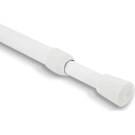 Tringle à Rideau, Tige en Métal, Extensible, Montage Sans Vis ni Perçage, Diamètre 20/23 mm, Longueur 60-110 cm, Blanc (1/5)