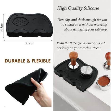 Per tappetino di pressatura, tappetino di pressatura in silicone, tappetino di pressatura per caffè espresso con protezione per i bordi, tappetino per pressare la polvere di caffè, tappetino di pressa (1/4)