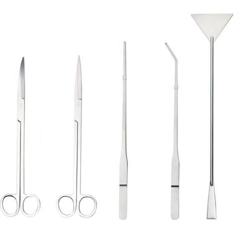 5 en 1 en acier inoxydable aquarium aquascaping kit réservoir plantes aquatiques outils ensembles pincettes spatule ciseaux (1/4)
