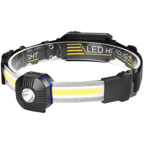 USB Rechargeable Headlamp, XPG + COB LED Headlamps with Warning Light, 210° Illumination (1/5)