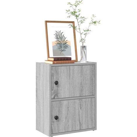 Estantería de madera de ingeniería gris 40x24x52 cm (1/5)