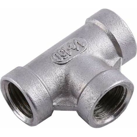 Bardusch-Raccord de Tuyau Raccord Rapide 3 Voies Raccord en T en Acier Inoxydable 1/4'' NPT Raccords de Tuyauterie,2pcs(DN8) (1/5)