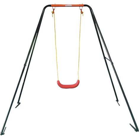 Altalena per Bambini in Acciaio Singola per Giardino 168x163x200 cm (1/4)