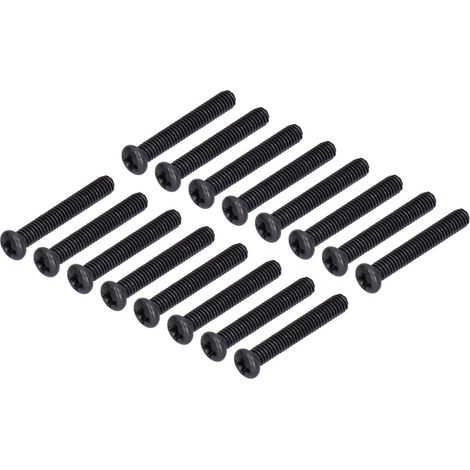 Vis M4x25 DIN7985, 50 pièces, tête bombée, acier zingué noir, filetage complet, boulonnerie visserie. (1/5)