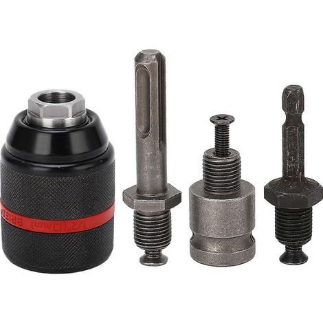Bohrfutter, schlüssellos, selbstspannend, 1/2 Zoll (2–13 mm) Spannbereich, Schnellwechsel-Werkzeug, Sechskant, 63 mm Länge