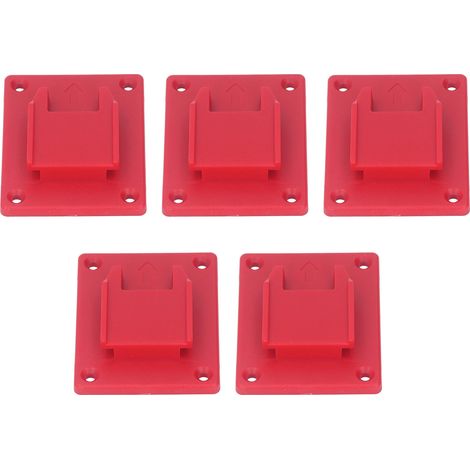 Cinq ensembles de supports et de bases de montage rouges pour outils électriques, adaptés aux outils à batterie au lithium Dewalt 14,4 V/18 V/20 V et Milwaukee M18 18 V. (1/5)