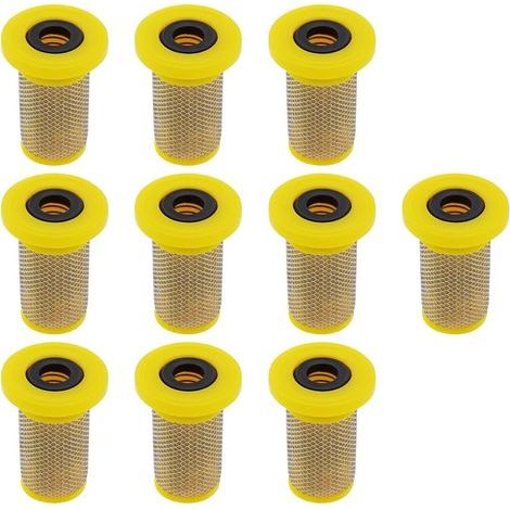 10 Stück gelbe Sprühdüsen-Siebfilter (80 Mesh) für Rückenspritzen und Zapfwellenspritzen