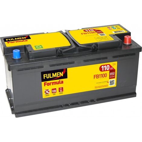 Batterie voiture 12V 110Ah FB1100 – Plomb Calcium – 850A – Dimensions 39,2x17,5x19cm – Compatible avec plusieurs modèles – Fulmen (1/4)