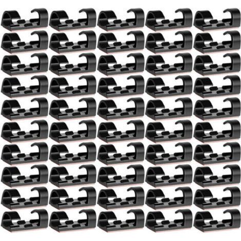 BUNTHAUS Lot De 60 SerreCâbles, Support De Câble Avec Base Sécurisée Par Adhésif, Jeu De SerreCâbles Pour Bureau, Câble D'Alimentation, Câble De Charge Usb, Chargeurs Et Câbles Audio, 30 Jeux De (1/5)