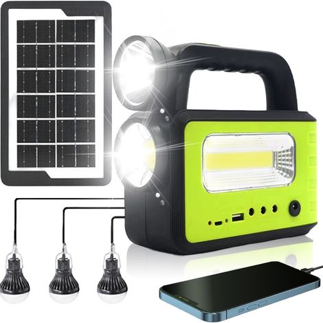 Linterna y luz de lectura, toma para auriculares, alarma SOS para la supervivencia en el hogar en caso de huracán. (1/5)