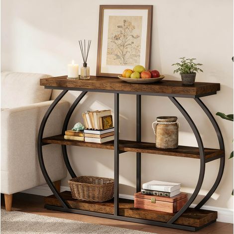 3-stufiger Sofa-Eingangstisch,Großer Speichereingangstisch,Konsolentisch,TV-Ständer (1/5)