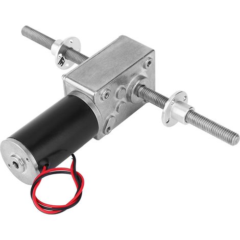 Moteur à engrenages coaxial double arbre droit M8, réducteur 24V avec bride, taux de réduction 670, moteur à vis sans fin 2480 pour usage industriel. (1/3)