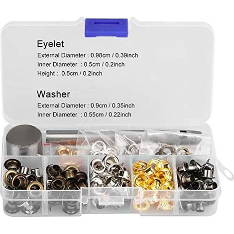220 Pièces - Oeillet Métallique - Rondelle - Réparation Cuir Et Tissu - Finition Galvanisée - Pour Bricolage Artisanat - Argent - 5mm