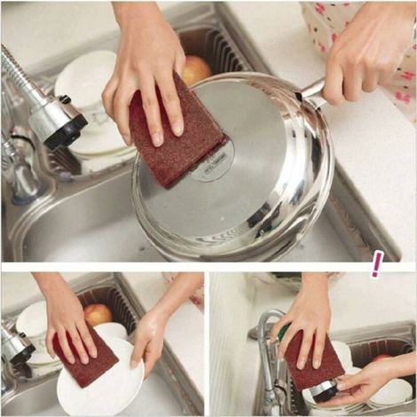 Tampon Récurage - Carborundum - Haute Densité - Pour Plomberie Soudure Cuisine Salle De Bain - 10 Pièces (1/4)