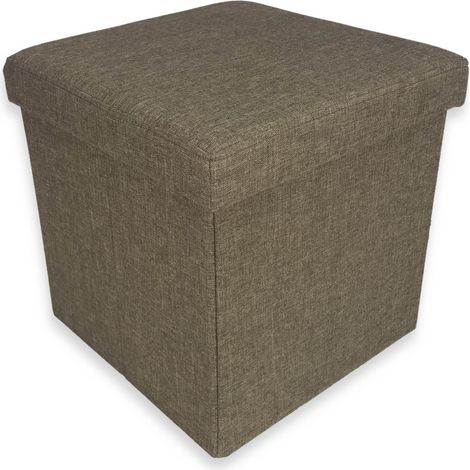 POUF CONTENITORE POGGIAPIEDI TESSUTO TAYLOR TORTORA