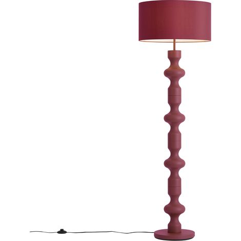 QAZQA Lámpara de pie retro color ciruela con pantalla de tela (1/5)