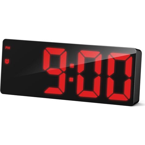 Digitaler Wecker, elektronische Uhr mit 3 Helligkeitsstufen, digitaler Wecker mit Stromversorgung über USB A oder 3 AAA-Batterien (NICHT INKLUSIVE), Schlummerwecker mit Tonsteuerung und LED-Anzeige (1/5)