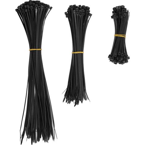 Lot de 300 colliers auto-serrants en nylon résistants (18 kg), étanches et UV, pour usage intérieur et extérieur