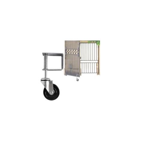 4-Zoll-Federtorrolle, robuste Torrolle mit universeller Montageplatte, Gummirad, maximale Tragfähigkeit 220 lb für Holzzäune - Crezuo
