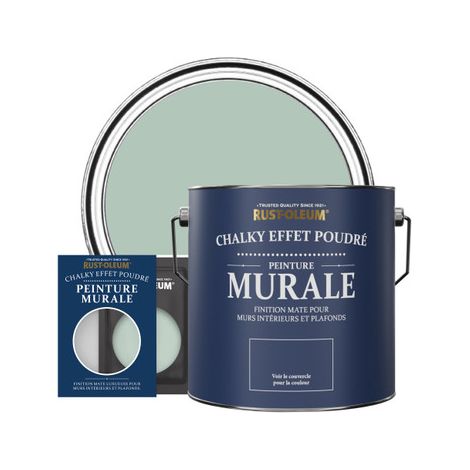 Rust-Oleum – Peinture murale mate lavable 2,5L – Couleur vert d'eau – Couverture jusqu'à 12 m² – Pour murs en plâtre et béton (1/3)