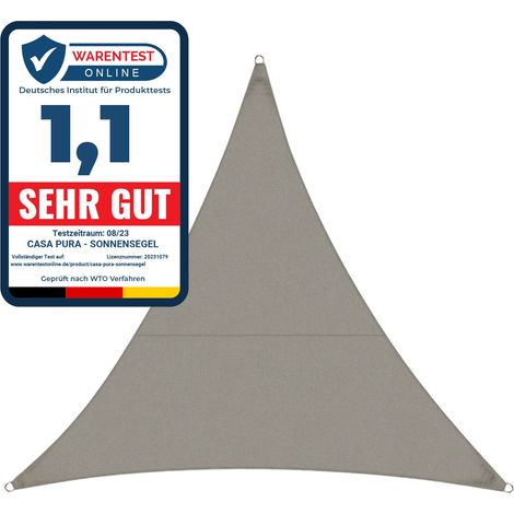 Wasserabweisendes Sonnensegel Grau 3,6 x 3,6 x 5,1 m