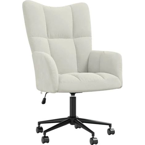 Fauteuil inclinable en velours blanc cassé (1/5)